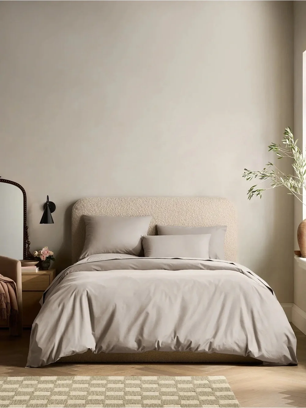 Quince Organic Crisp Percale Duvet Cover Set King Dove NWOT 3pc Never Used